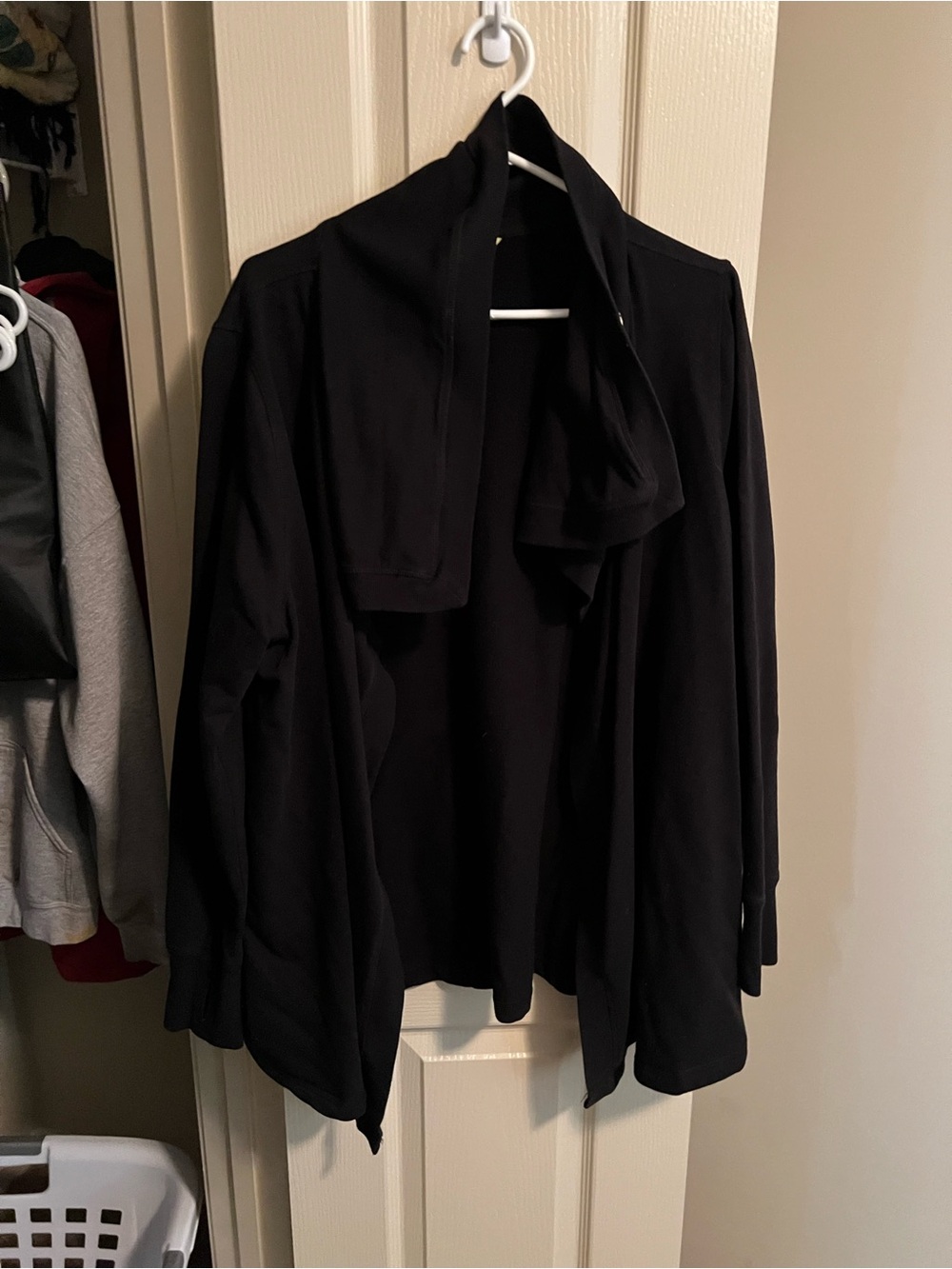 Nola Black Draped Cardigan Hoodie